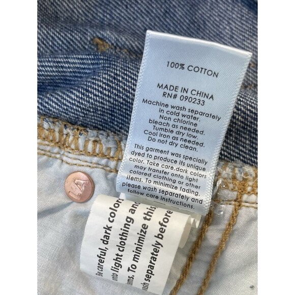 Pacsun Jean Skirt Cutoff Light Dark Wash Denim Blue Fringe Southwestern Rodeo 26 - Picture 4 of 5